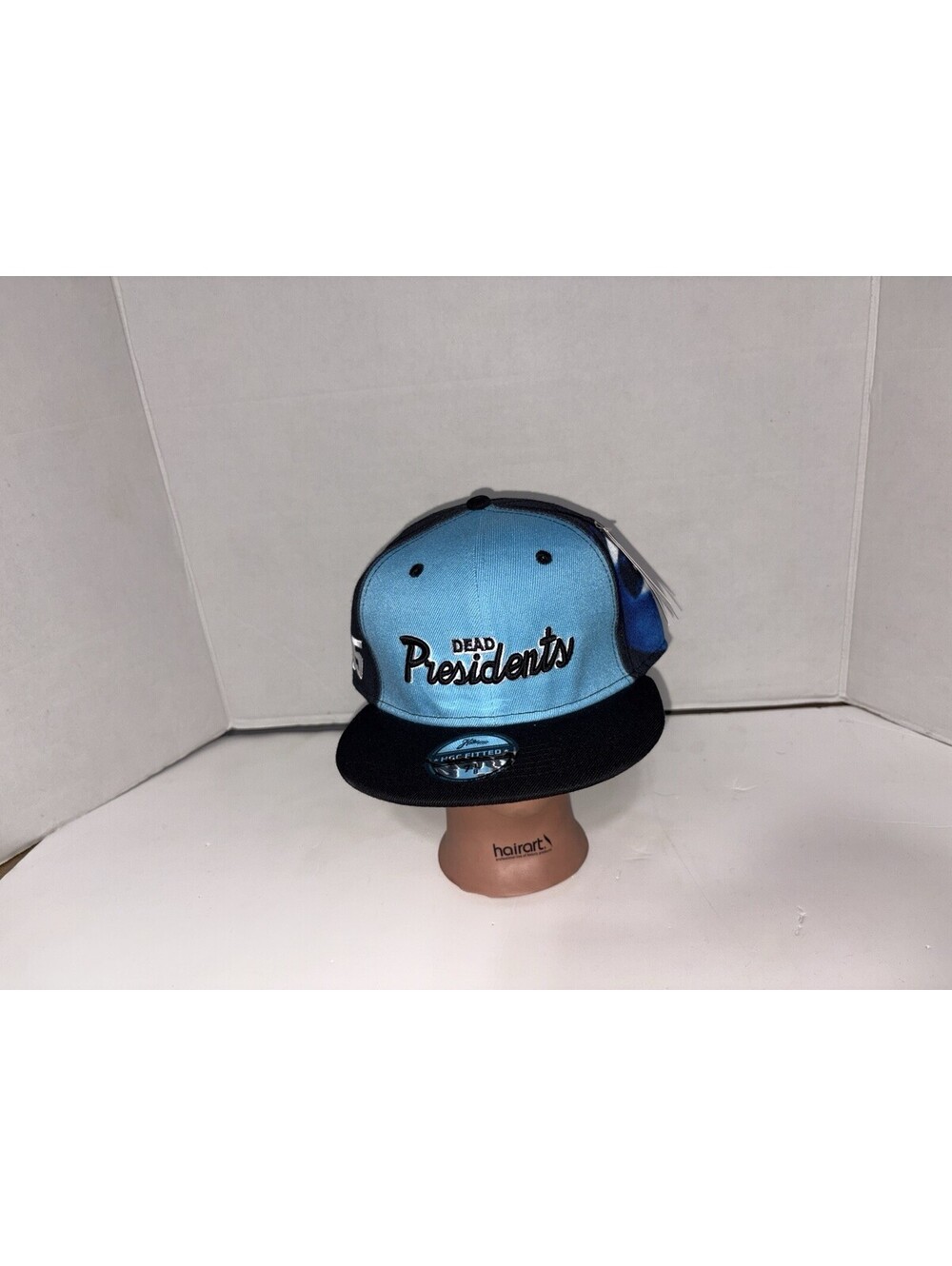 Dead Presidents 1995 Headgear Classics Fitted Hat Blue Black Size 7 1/8